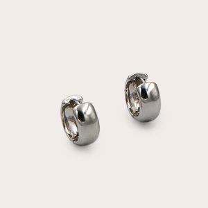 Silver Chunky Mini Hoop Earring