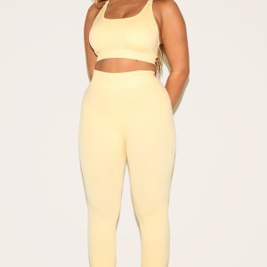 Shape Butter Yellow Seamless Active Ruched Bum High Waisted Leggings