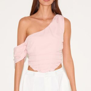 Light Pink Woven Drape Corset
