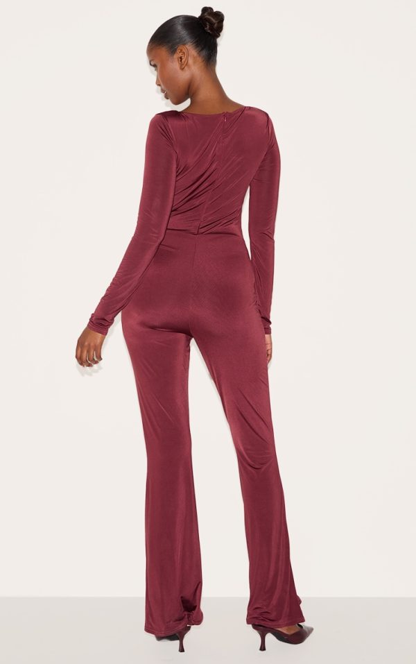 184bbdd2f8bc45fb9e29f4501a87acd99adfce03_CNM3116_2_wine_double_layer_slinky_gathered_long_sleeve_wide_leg_jumpsuit