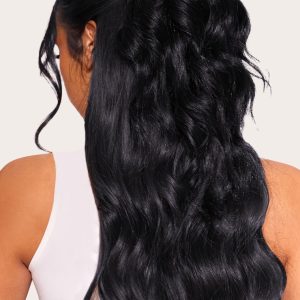 Lullabellz Brushed Out Wave 16” Claw Clip Pony In Natural Black