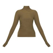 1a7f8f48869fb0f72c8bf2b54c4918231f6354c1_CNL8983_5_khaki_soft_touch_high_neck_ruched_sleeve_top-1