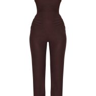 1b2a9c9e6bddf330093dfce58d044bed2a44fe7a_CNM5746_5_chocolate_soft_touch_ruched_straight_leg_jumpsuit