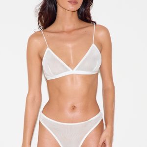 White Mesh Pack of 2 Basic Triangle Bra
