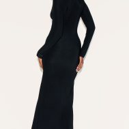 1c11b4b518f44cd57957e8961121f4f639c0f464_CNM8956_2_black_double_layer_slinky_drop_waist_knot_detail_maxi_dress