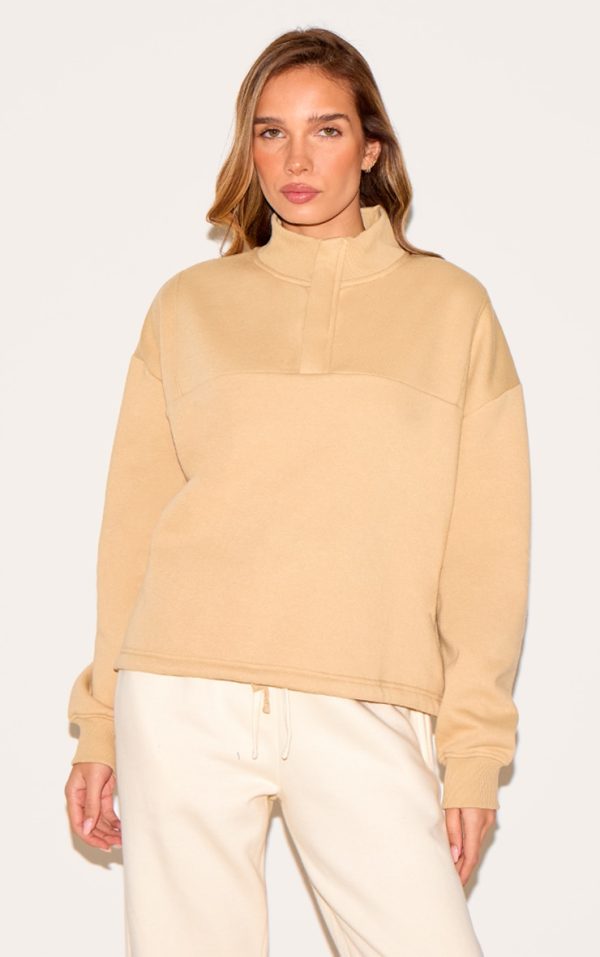 1c7ba64cc9ecd83085c88d6e5b43b4b1343bcf21_CNL8054_1_latte_drawstring_hem_quarter_zip_sweatshirt