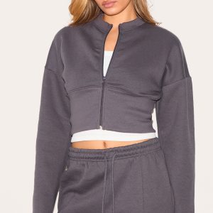 Charcoal Extreme Cinched Waist Sweatshirt
