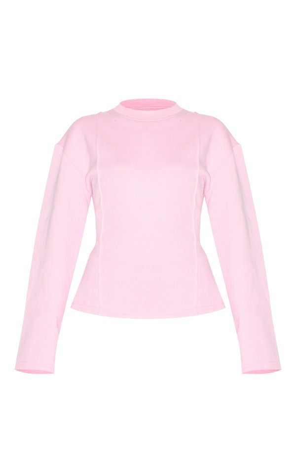 1f25d770c2ecfb2a2f185241935d0fdaa877c0d4_CNM7251_5_petite_baby_pink_long_sleeve_waist_cinched_sweatshirt
