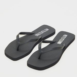 Black Square Toe Flip Flop