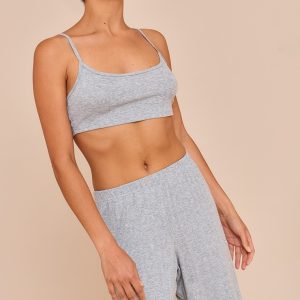 Petite Grey Marl Pointelle Pj Bralette
