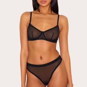 Black Mesh Briefs