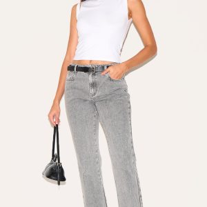 Grey Slim Fit Flared Jeans