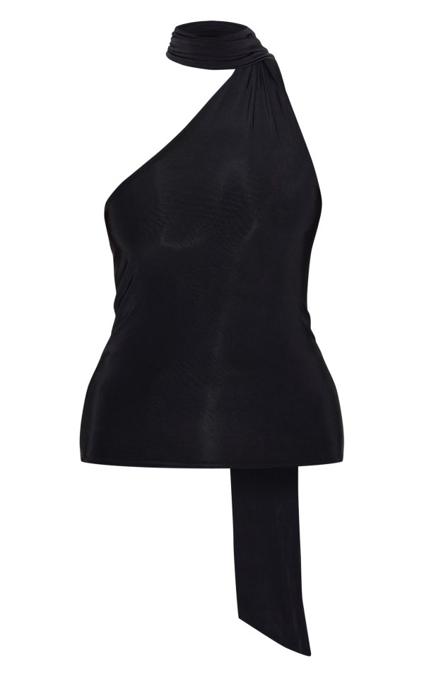 216ace13ba5354f323f8ceecbf9fa47c31b069fd_CNM8064_5_black_double_layer_scarf_detail_long_top