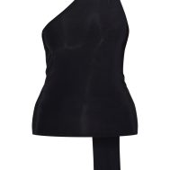 216ace13ba5354f323f8ceecbf9fa47c31b069fd_CNM8064_5_black_double_layer_scarf_detail_long_top