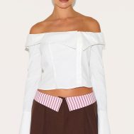 21af11c8c76f4e5c6443aba27e29032c8e099427_CNM2512_4_chocolate_brown_contrast_striped_waistband_mini_skirt