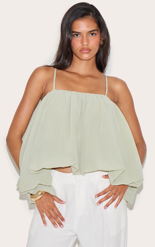 221b0d246c5e52777972bd2a6dd0d72b98219240_CNM4145_1_sage_puffball_chiffon_spaghetti_strap_cami