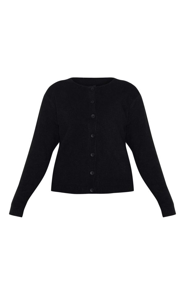 22864451c3cf20a939b4f506902164928404456b_CNJ1991_5_plus_black_melange_soft_knit_basic_button_up_cardigan