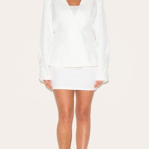 Plus Cream Boucle Mini Skirt