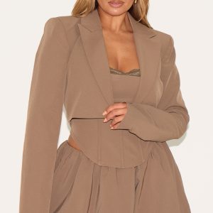 Shape Mocha Tailored Cropped Blazer