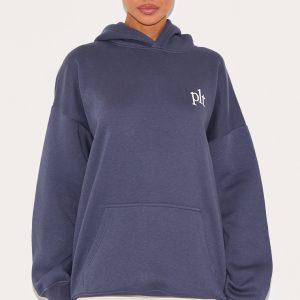 PRETTYLITTLETHING Midnight Blue Oversized Hoodie