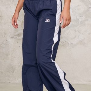 Navy Printed Elasticated Waist Stripe Track Pants