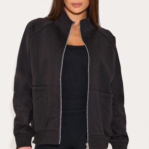 Black Premium Oversized Track Top
