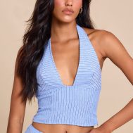 27dbb552ffb39428d4bfed3dd664a36fbfcc4d96_CNM5371_1_blue_striped_halterneck_low_back_top