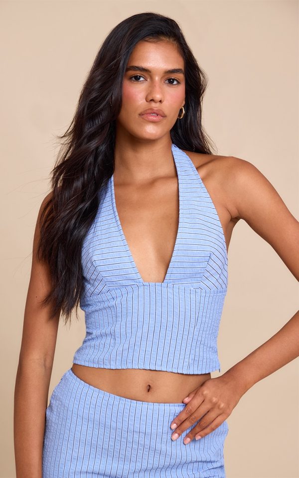 27dbb552ffb39428d4bfed3dd664a36fbfcc4d96_CNM5371_1_blue_striped_halterneck_low_back_top