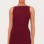 27dc48da579706e5d28c2a687db6938144ab3355_CNL5433_1_burgundy_stretch_woven_button_down_shift_dress