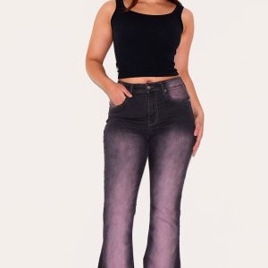 Shape Pink Ombre High Waist Flare Jeans