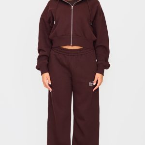 Chocolate Studio Archives Embroidered Wide Leg Joggers