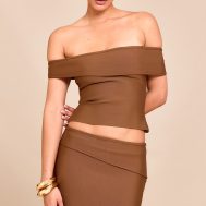 2986cf0dba7ef75dc2e9e3b7fdaf5f1261a0e568_CNM5363_1_deep_chocolate_tailored_bandage_knit_fold_over_asymmetric_top