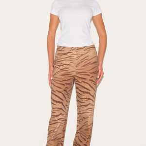 Brown Tiger Printed Trousers