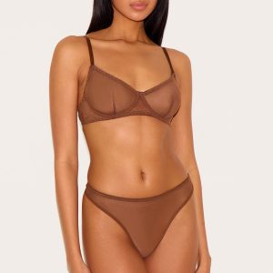 Chocolate Mesh Underwired Bra