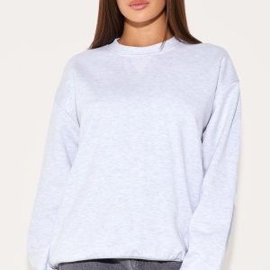 Ash Grey Premium Oversized Crew Neck Sweatshirt