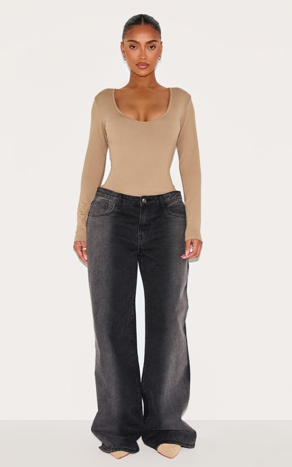 2c6e72edacb3957641a69a871db26d827de32d55_CNL9380_3_shape_dark_olive_sculpted_v_neck_long_sleeve_bodysuit