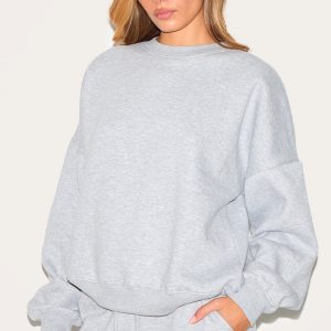 Ash Grey Oversized Long Sleeve Sweatshirt
