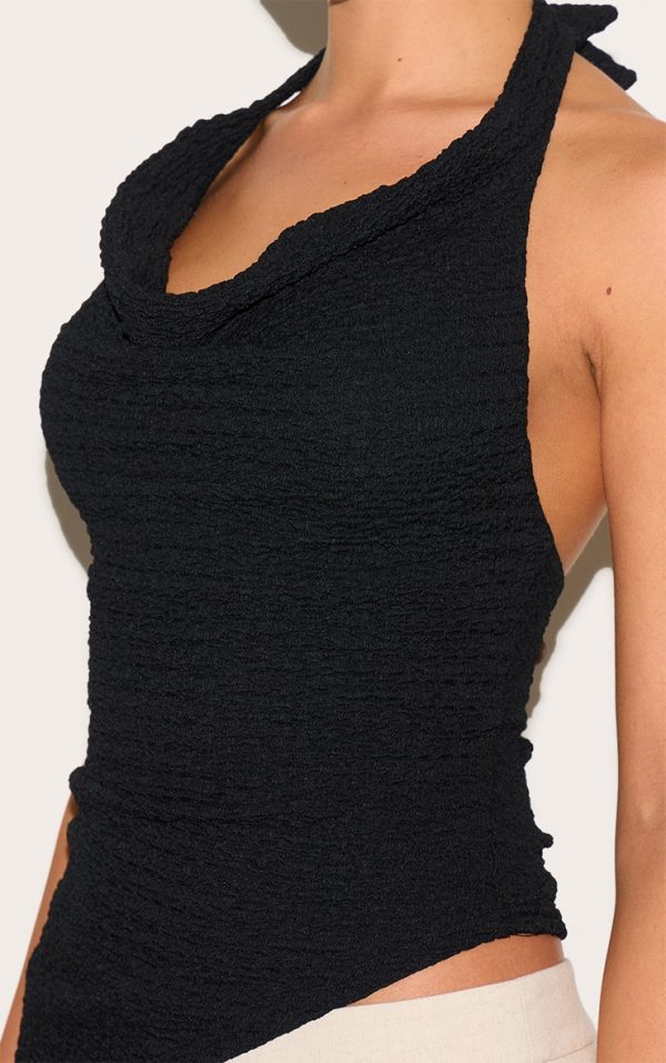 2df84fba7ee227dc5a310f62d63cf755e2f3eacb_CNM8048_4_black_textured_cowl_neck_asymmetric_hem_long_top