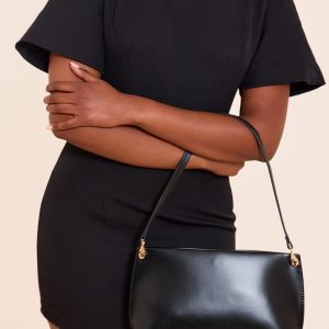 Black Matte Shoulder Teardrop Strap Bag