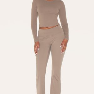 Brown Sculpt Straight Leg Yoga Pants
