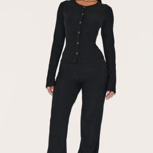 Petite Black Soft Touch Straight Leg Trousers