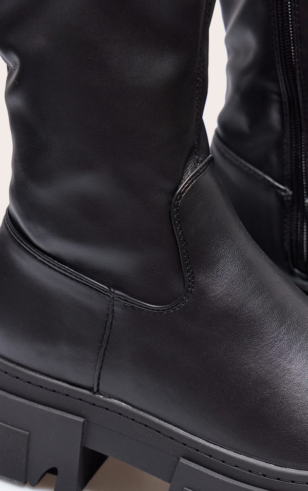 2f3205ae7ad8a88e9d4df8e61af1518fb1aa05ac_CMZ0722_4_black_pu_textured_extreme_cleated_sole_ankle_sock_boots