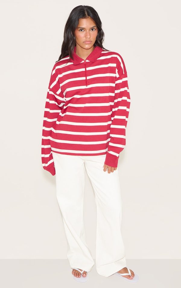 2f862d38e43c2c906ab521a70278f586a701c1eb_CNM8125_3_red_loopback_sweat_stripe_quarter_zip_sweatshirt