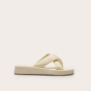 319ae5b73d7afcf26d1abd9b254c654fe96d8854_CNM0261_1_cream_stretch_lycra_square_toe_criss_cross_strap_flatform_sandals