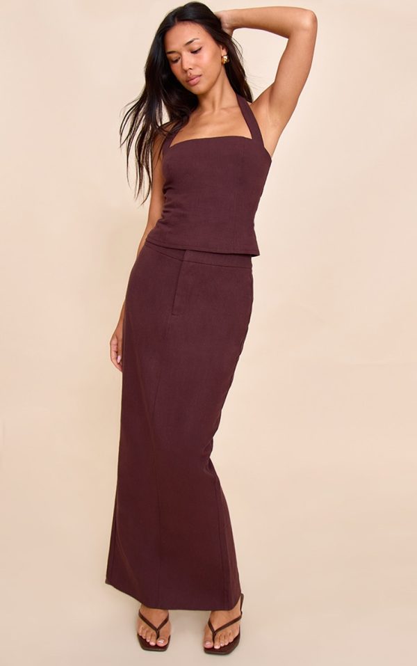 32232ef2833b87762a846ea5194b97a686cbe64b_CNM6074_1_deep_chocolate_premium_linen_a_line_maxi_skirt