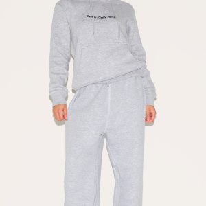 Petite Grey Contrast Stitch Joggers