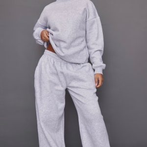 Petite Ash Grey Super Wide Leg Joggers