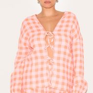 33606d488f58097b4dc913d82b5830303255373a_CNM3360_1_plus_orange_checked_cheesecloth_tie_front_long_sleeve_shirt