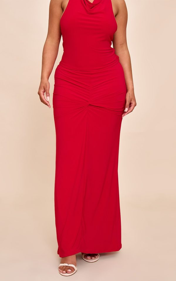 33884ab3b844d1fbcb3f9cbd7140b5a3403cecba_CNN4098_2_shape_red_mid_rise_ruched_side_maxi_skirt