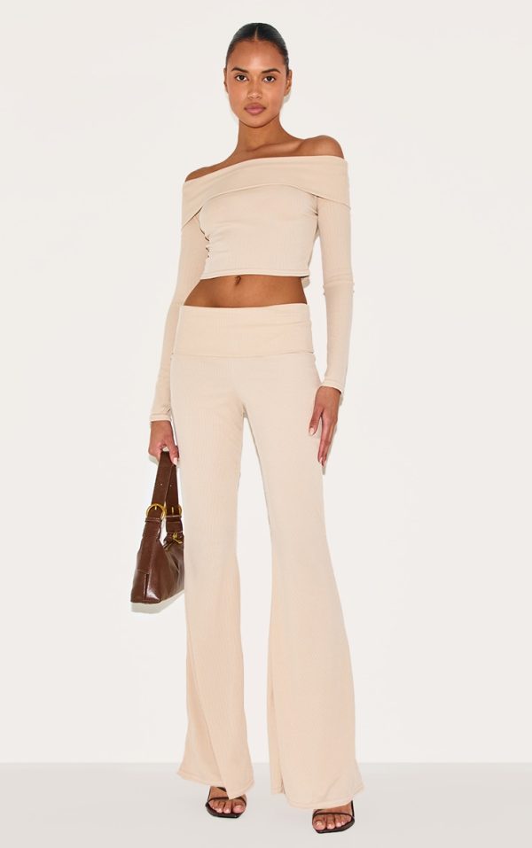 3400da2db2f8faf88f8e487dc16ca711574a7b83_CNL2587_3_beige_rib_bardot_foldover_flute_sleeve_longline_top-1